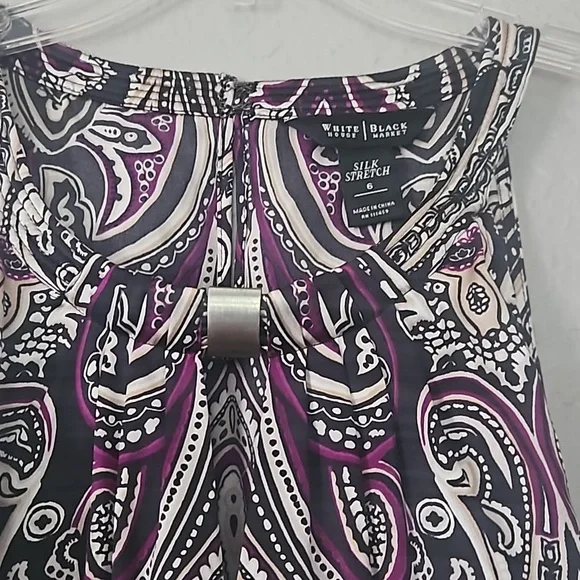 WHBM Floral Paisley Snake Print Silk Halter Blouse - Picture 3 of 7